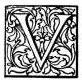 Fancy letter V